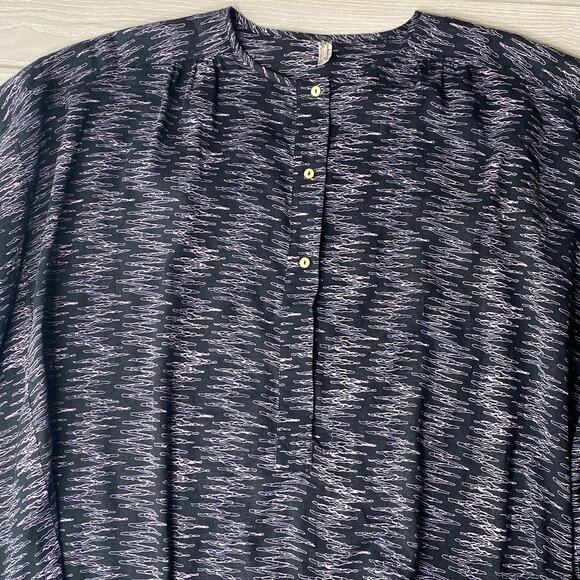 Free People Intimately Oversized Black & Purple Blooms For You Blouse XS X-Small - Picture 9 of 10